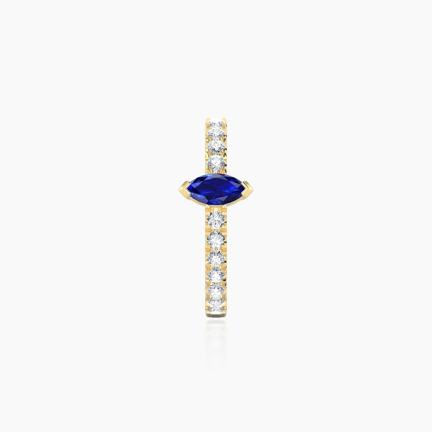 Rhea | 18k Yellow Gold 9.5 mm Sapphire & Diamond Hoop Piercing