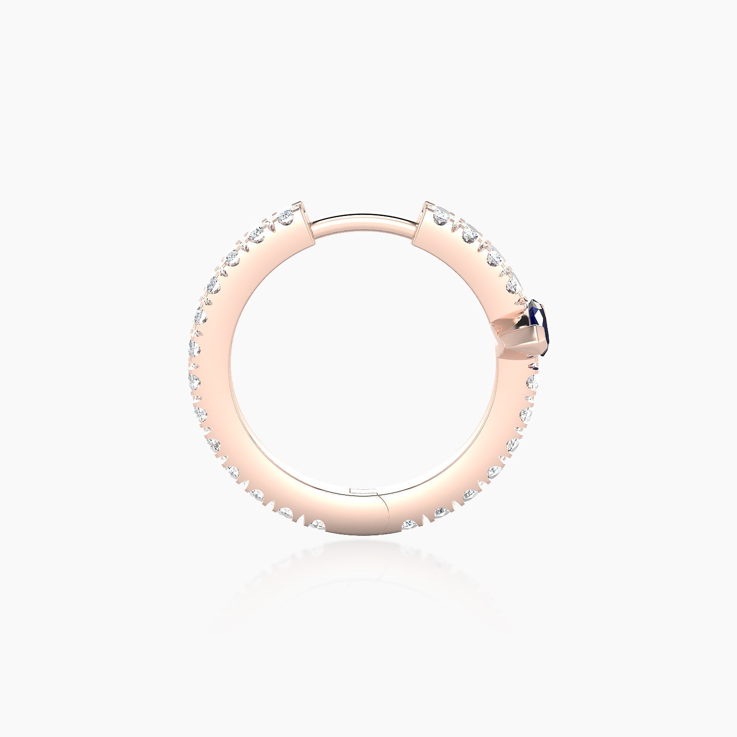 Rhea | 18k Rose Gold 9.5 mm Sapphire & Diamond Hoop Piercing