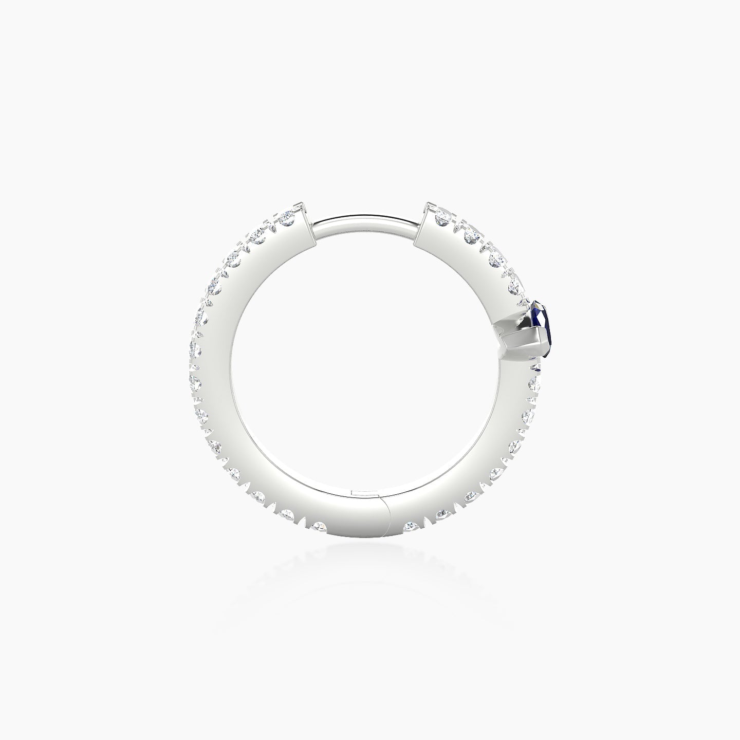 Rhea | 18k White Gold 9.5 mm Sapphire & Diamond Hoop Piercing