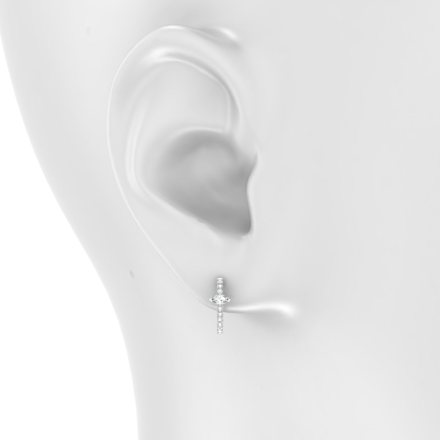 Rhea | 18k White Gold 9.5 mm Diamond Hoop Piercing