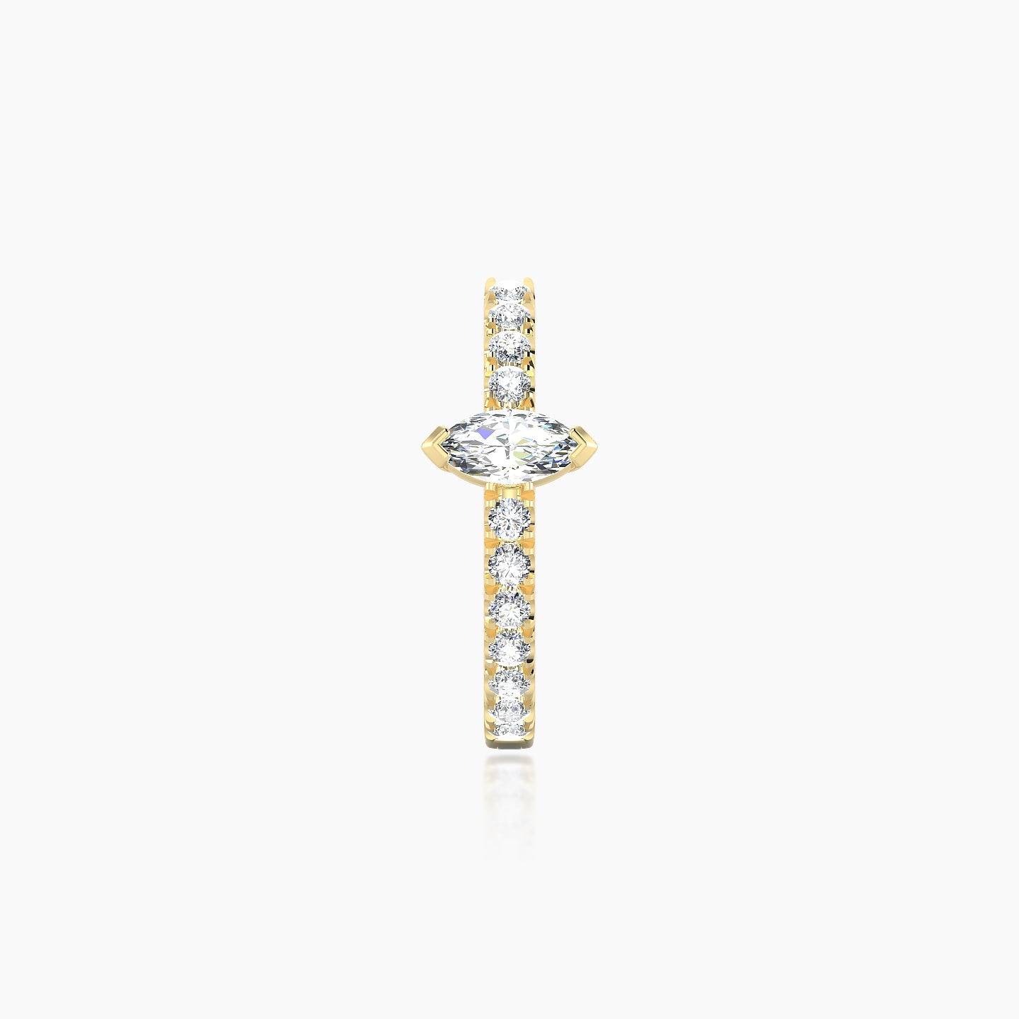 Rhea | 18k Yellow Gold 9.5 mm Diamond Nose Ring Piercing