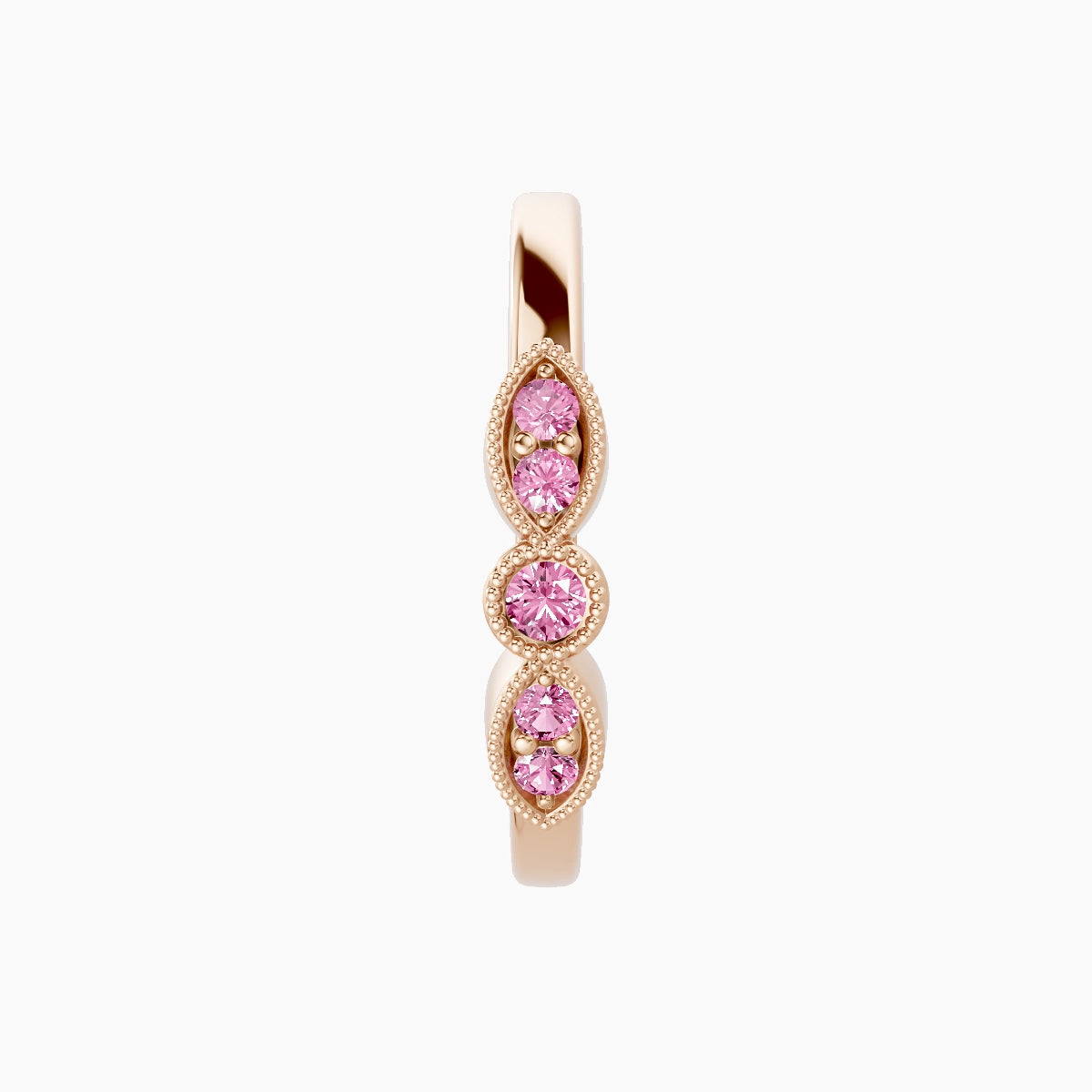 Roma | 18k Rose Gold 11 mm Pink Sapphire Hoop Piercing