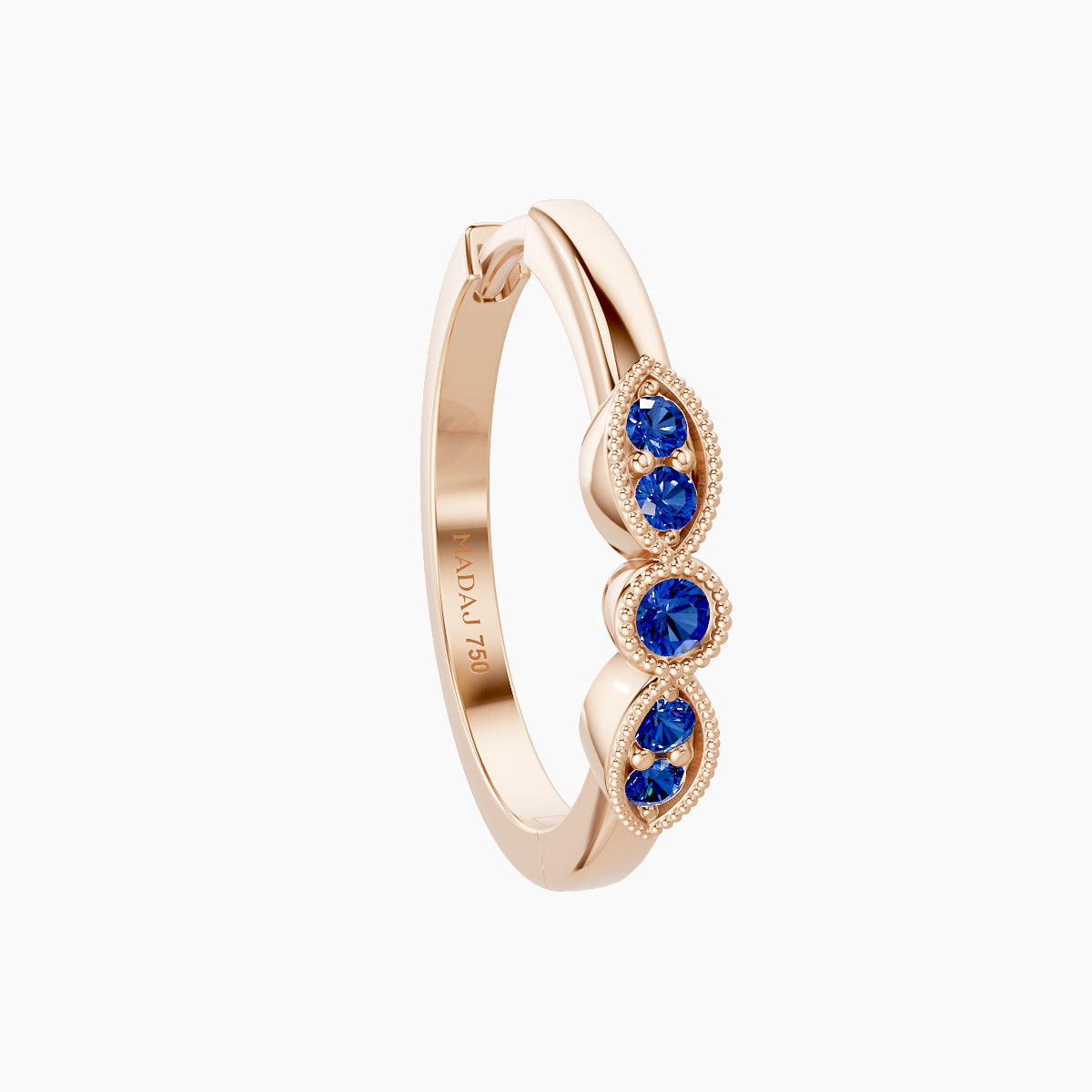 Roma | 18k Rose Gold 11 mm Sapphire Hoop Piercing