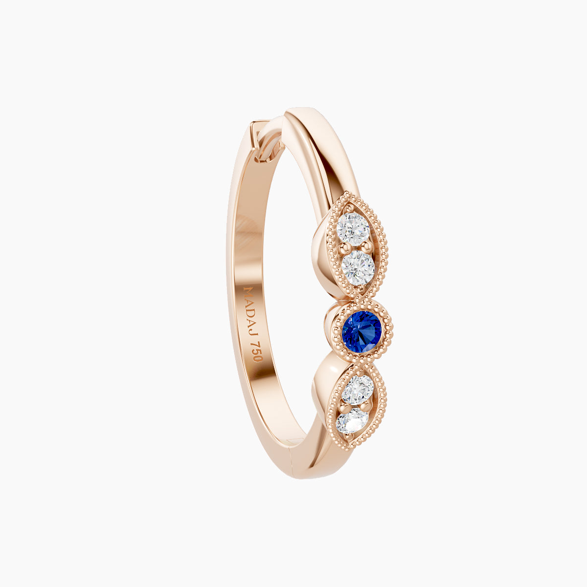 Roma | 18k Rose Gold 11 mm Sapphire & Diamond Hoop Piercing