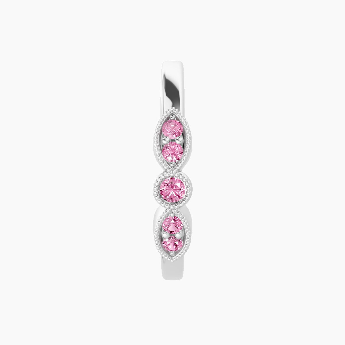Roma | 18k White Gold 11 mm Pink Sapphire Hoop Piercing