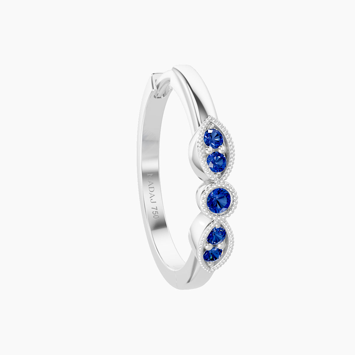Roma | 18k White Gold 11 mm Sapphire Hoop Piercing
