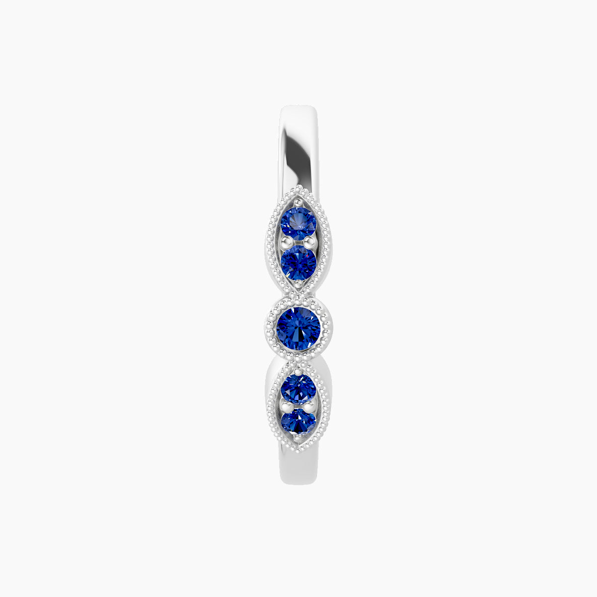Roma | 18k White Gold 11 mm Sapphire Hoop Piercing