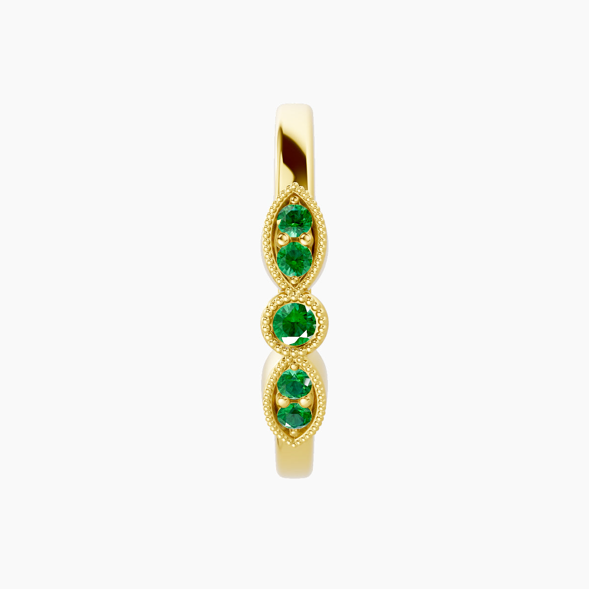 Roma | 18k Yellow Gold 11 mm Emerald Hoop Piercing