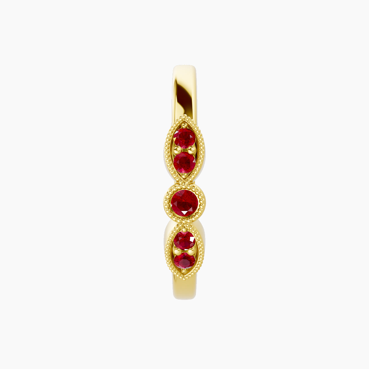Roma | 18k Yellow Gold 11 mm Ruby Hoop Piercing