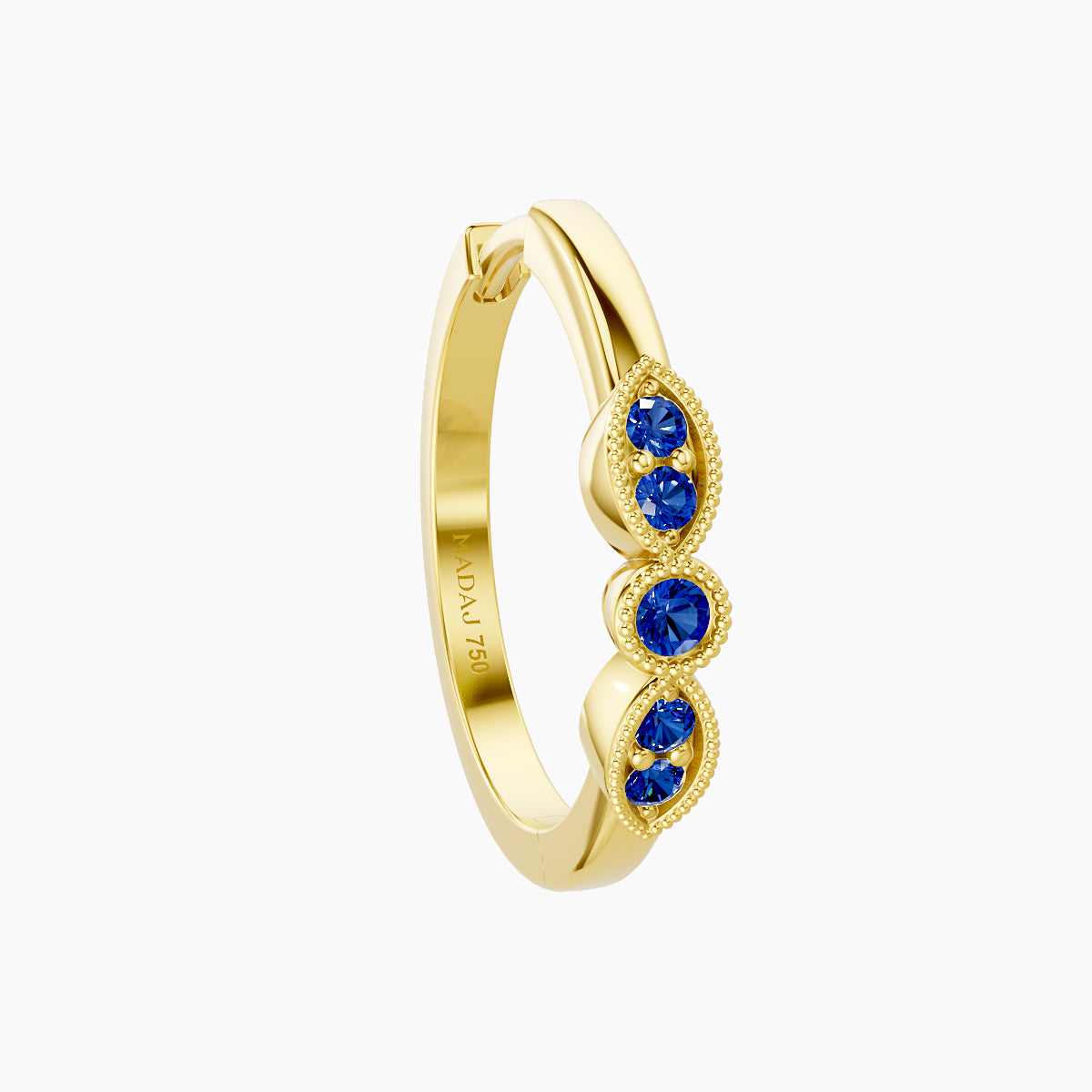 Roma | 18k Yellow Gold 11 mm Sapphire Hoop Piercing
