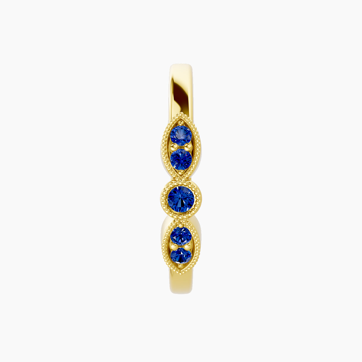 Roma | 18k Yellow Gold 11 mm Sapphire Hoop Piercing