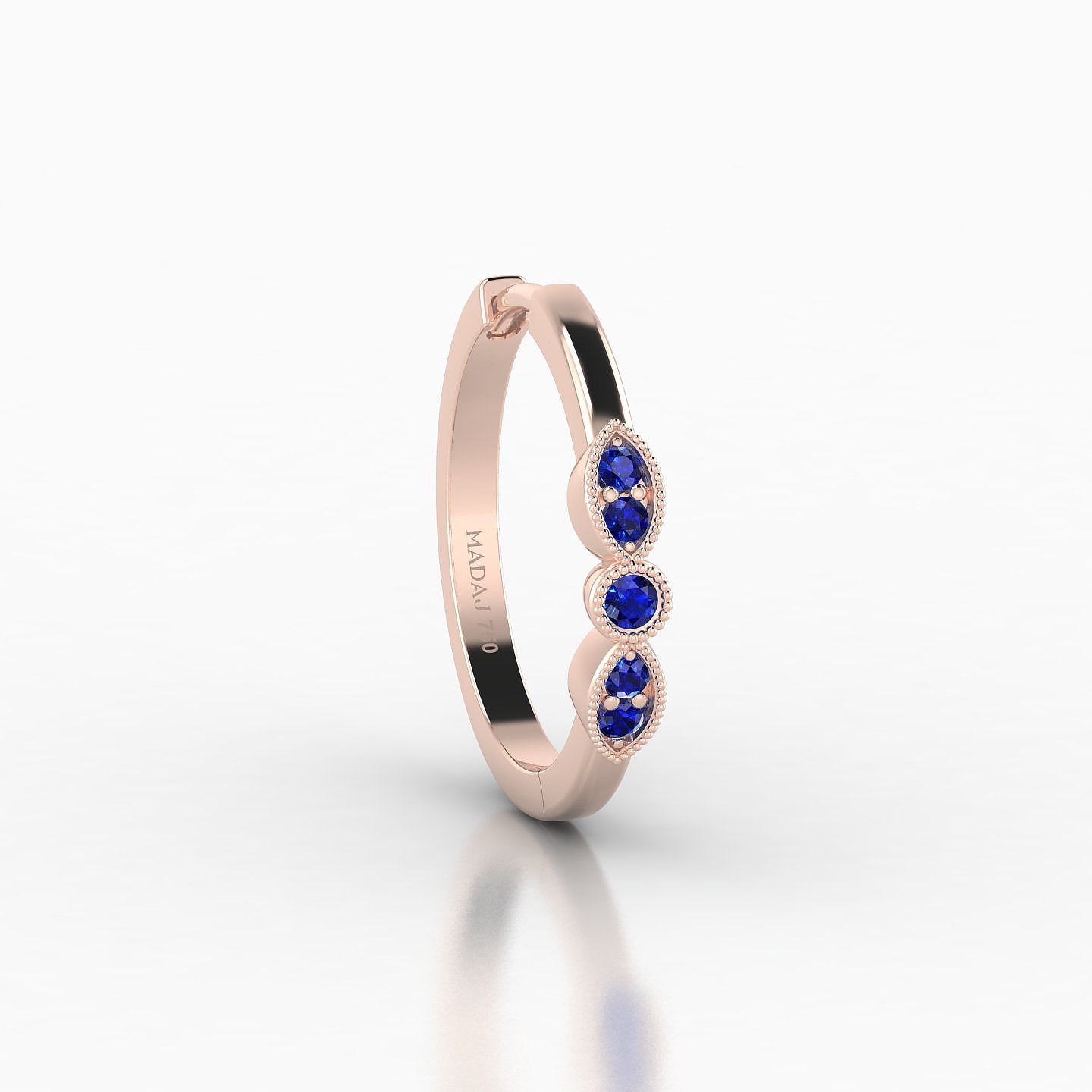 Roma | 18k Rose Gold 11 mm Sapphire Hoop Piercing