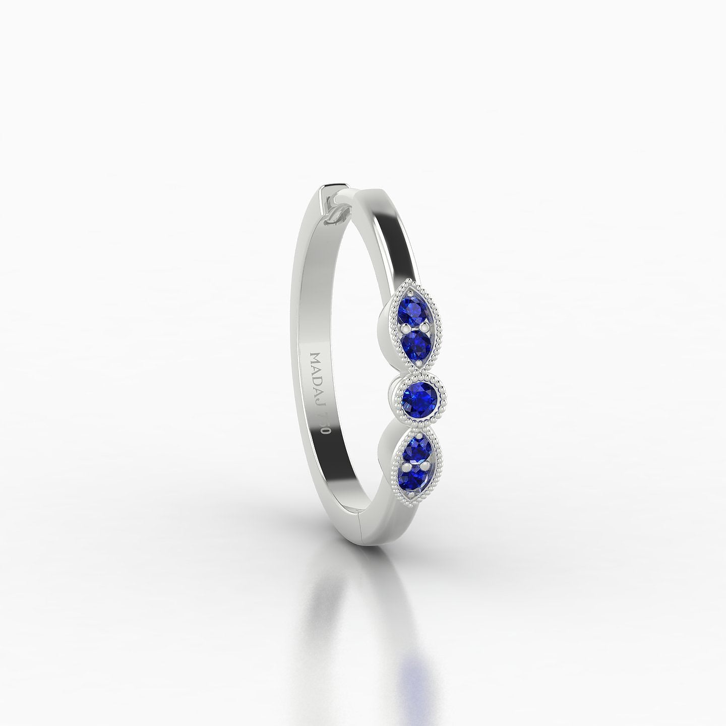 Roma | 18k White Gold 11 mm Sapphire Hoop Piercing