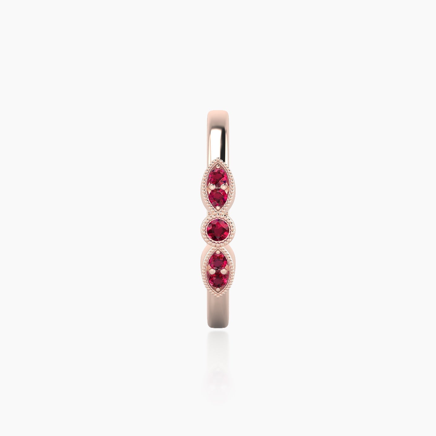 Roma | 18k Rose Gold 11 mm Ruby Hoop Piercing