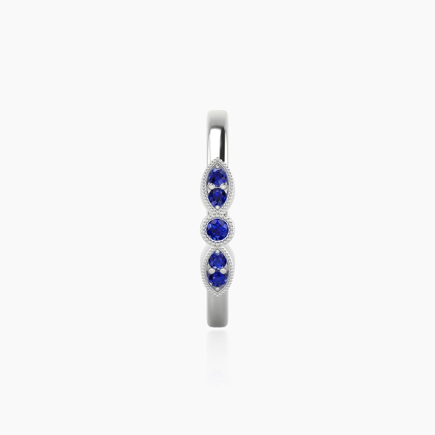 Roma | 18k White Gold 11 mm Sapphire Hoop Piercing