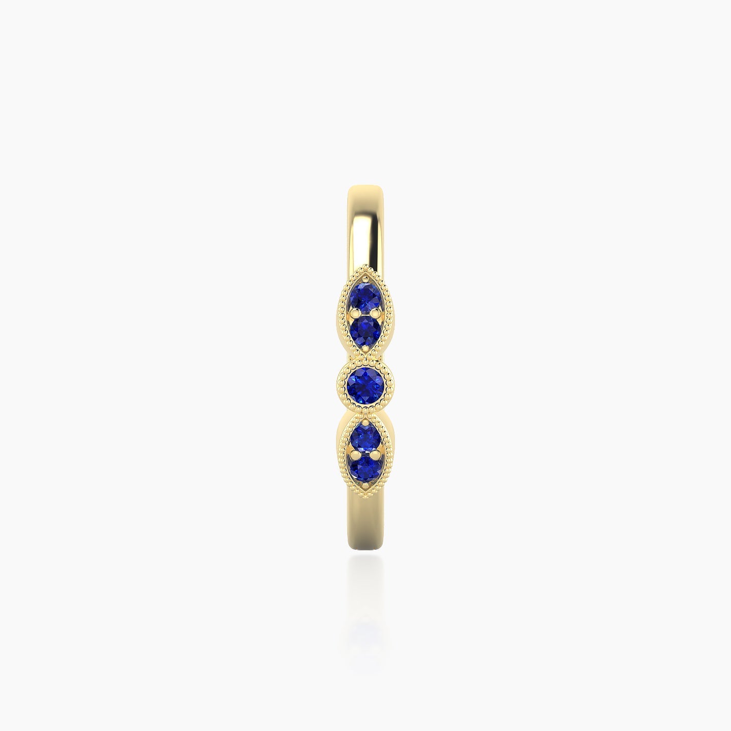 Roma | 18k Yellow Gold 11 mm Sapphire Hoop Piercing