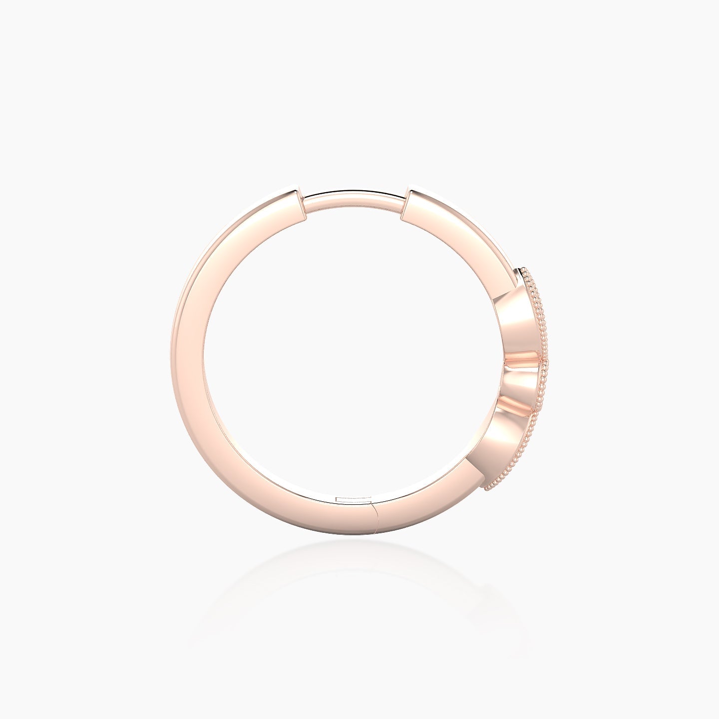 Roma | 18k Rose Gold 11 mm Black Diamond Hoop Piercing