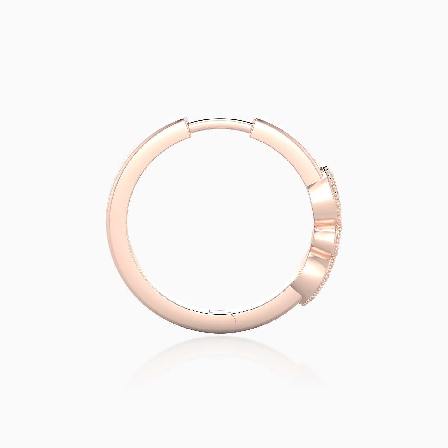 Roma | 18k Rose Gold 11 mm Emerald Hoop Piercing