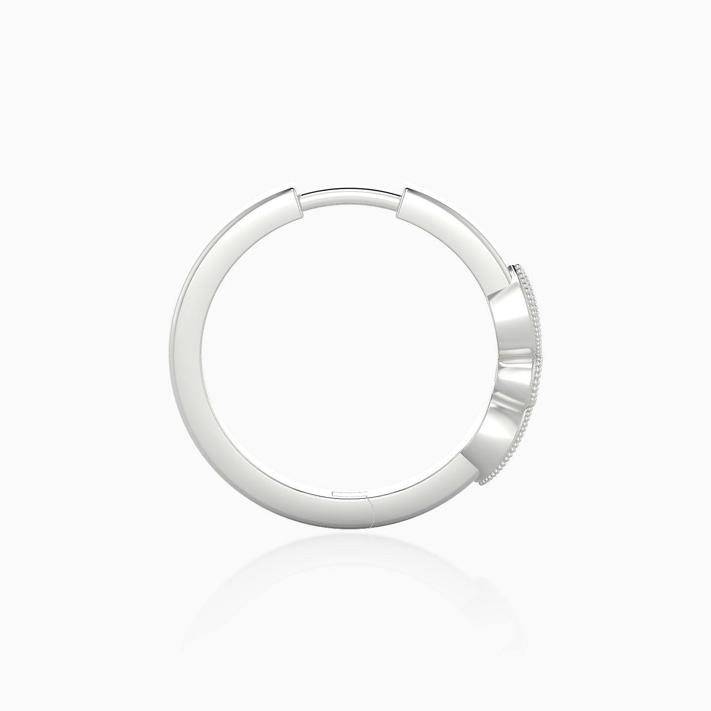 Roma | 18k White Gold 11 mm Black Diamond Hoop Piercing