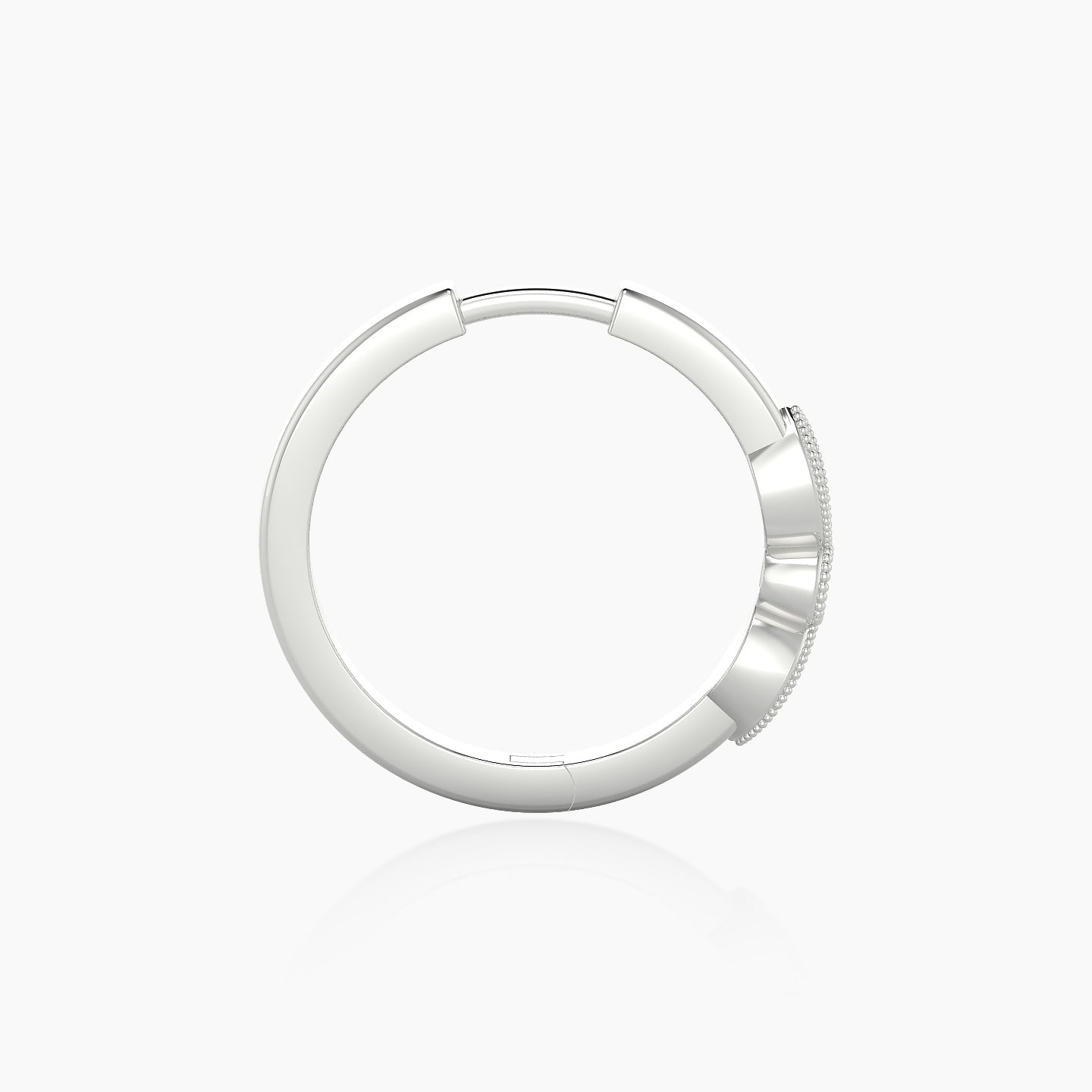 Roma | 18k White Gold 11 mm Black Diamond & Diamond Hoop Piercing