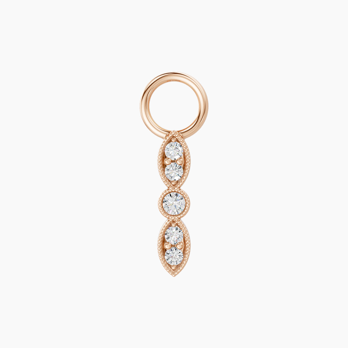 Roma | 18k Rose Gold 9 mm Diamond Charm