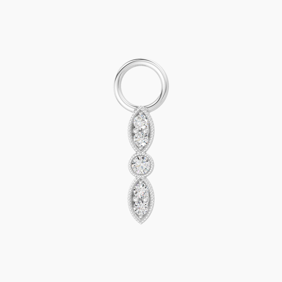 Roma | 18k White Gold 9 mm Diamond Charm