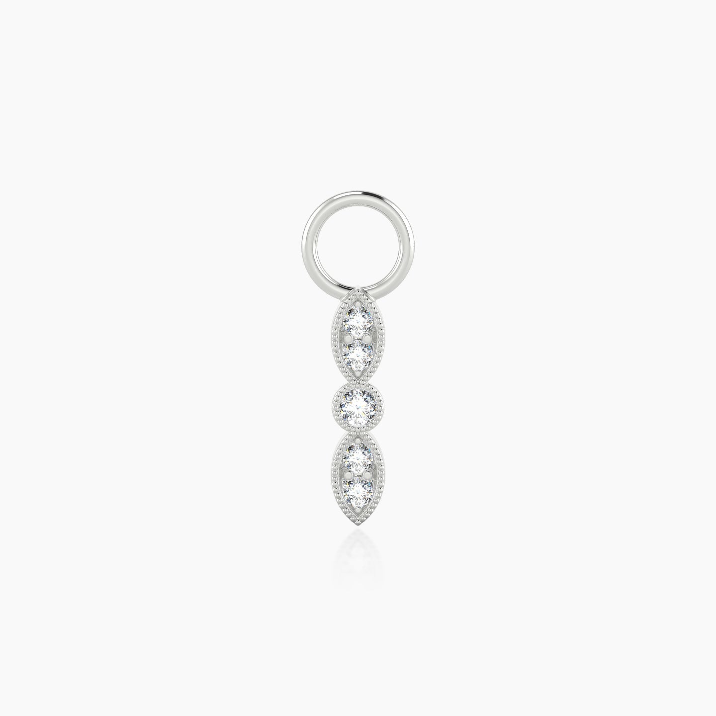 Roma | 18k White Gold 9 mm Diamond Charm