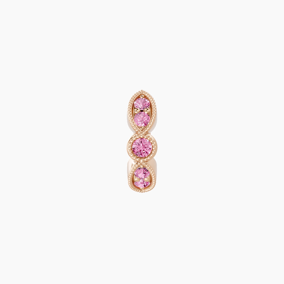 Roma | 18k Rose Gold 5 mm Pink Sapphire Hoop Piercing