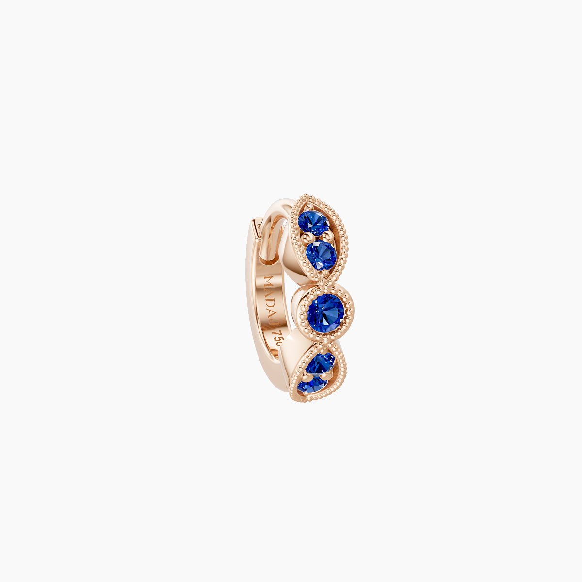 Roma | 18k Rose Gold 5 mm Sapphire Hoop Piercing