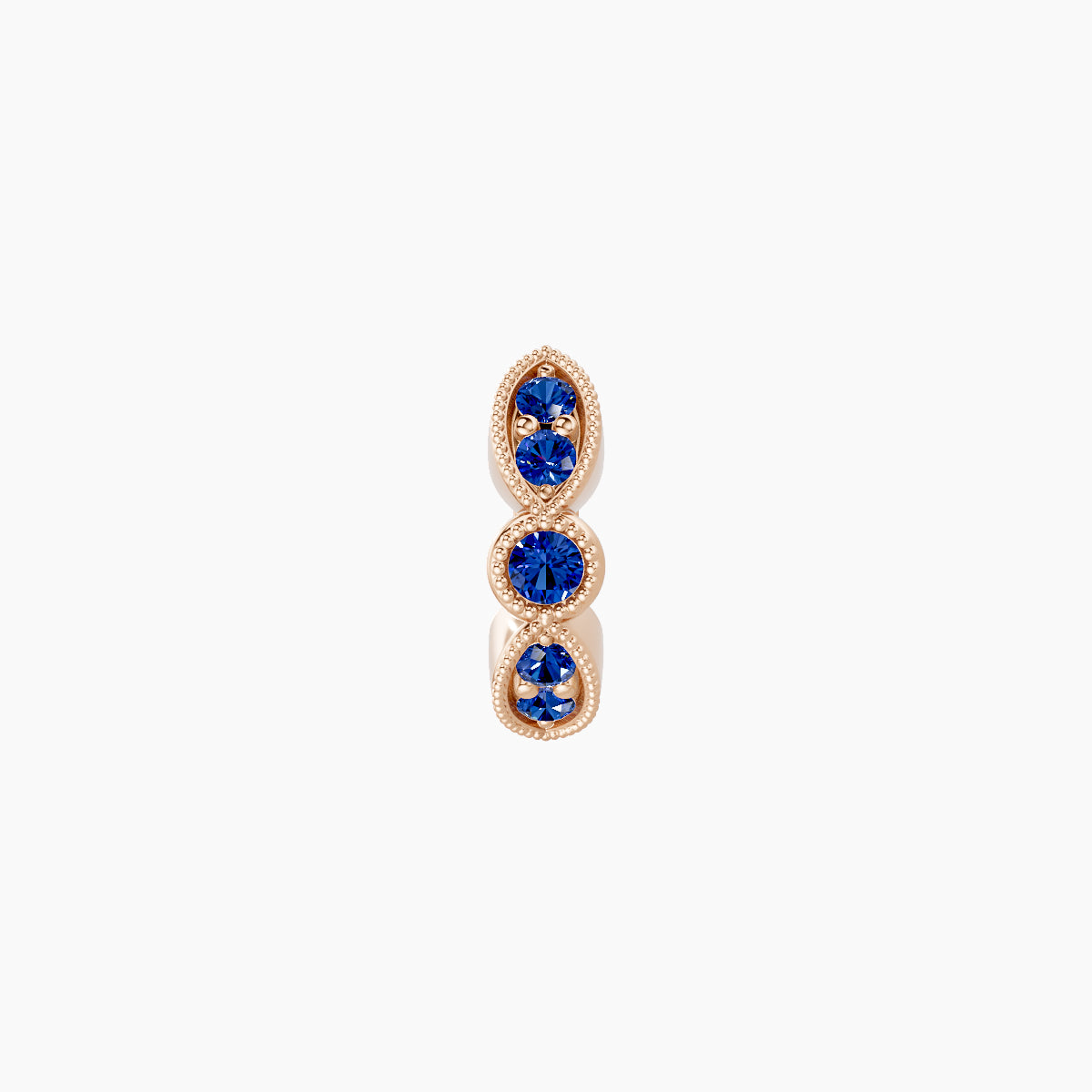 Roma | 18k Rose Gold 5 mm Sapphire Hoop Piercing