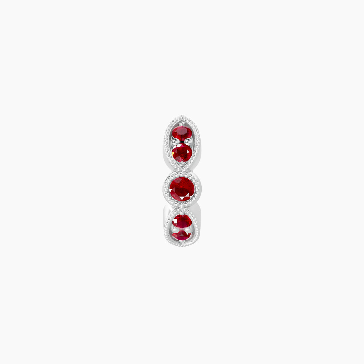 Roma | 18k White Gold 5 mm Ruby Hoop Piercing