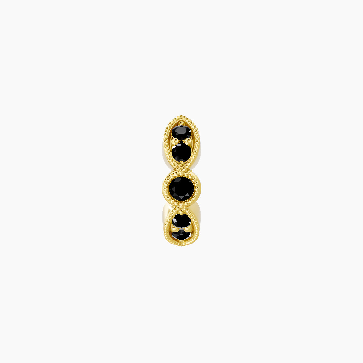 Roma | 18k Yellow Gold 5 mm Black Diamond Hoop Piercing