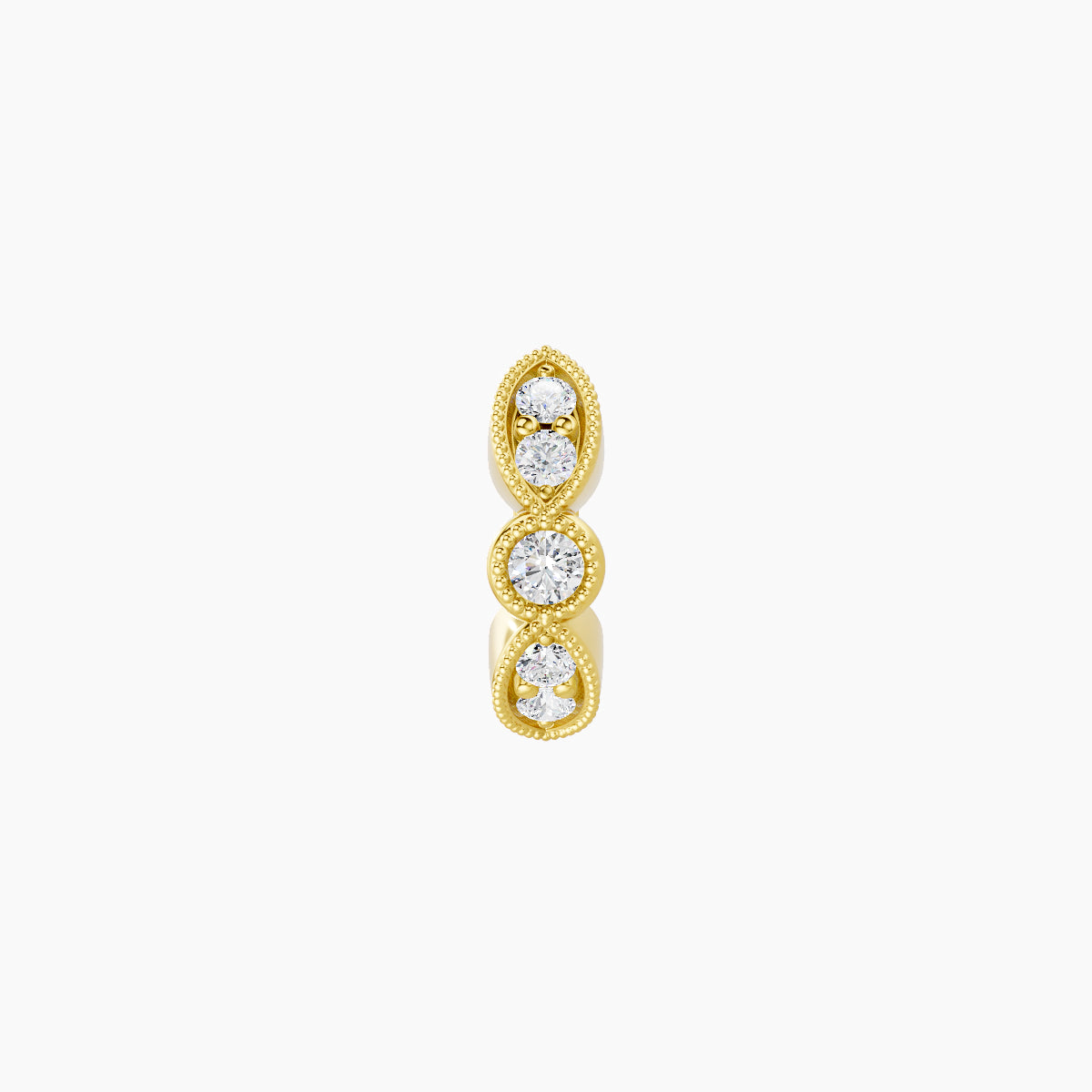 Roma | 18k Yellow Gold 5 mm Diamond Hoop Piercing