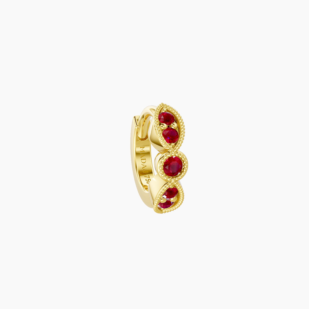 Roma | 18k Yellow Gold 5 mm Ruby Hoop Piercing