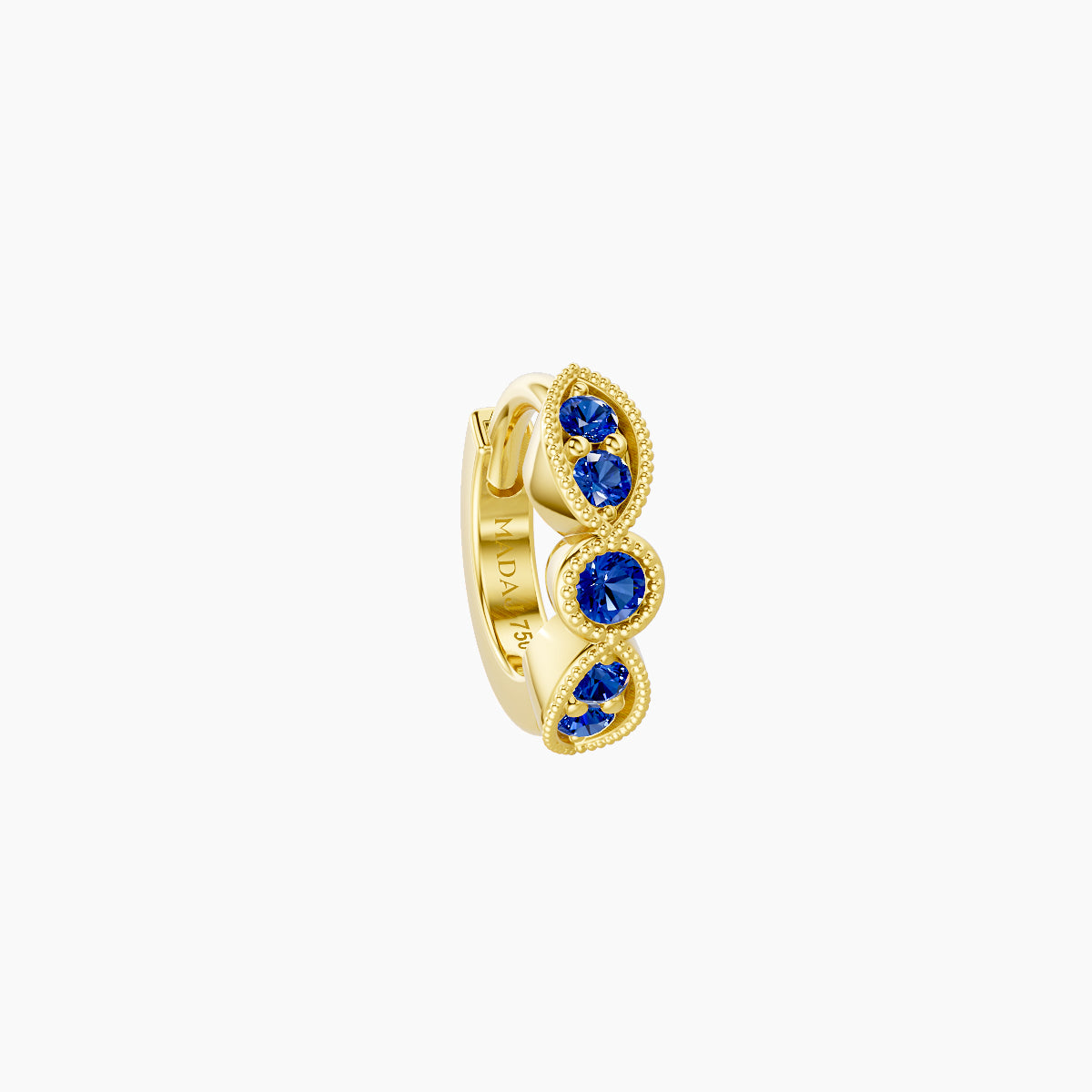 Roma | 18k Yellow Gold 5 mm Sapphire Hoop Piercing