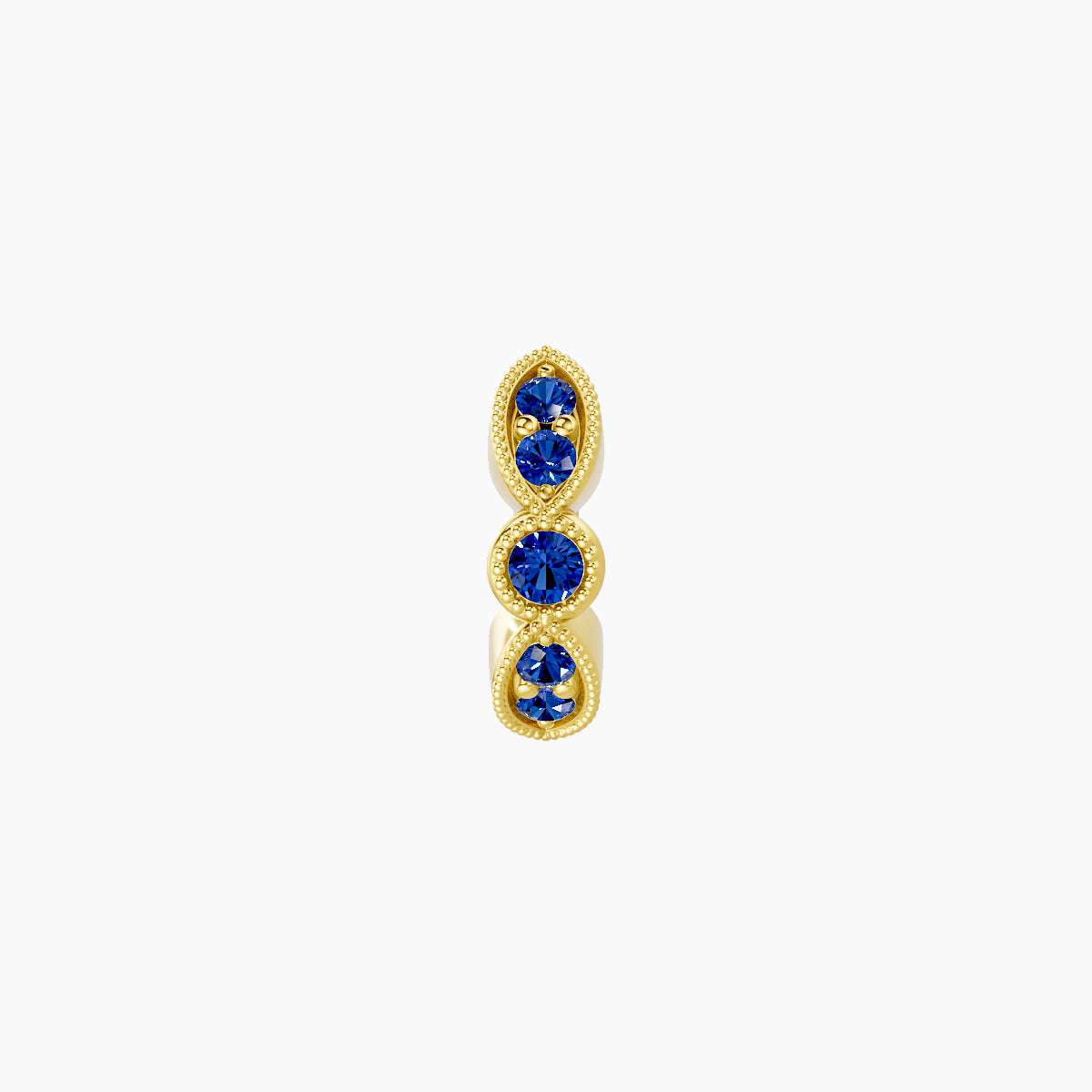 Roma | 18k Yellow Gold 5 mm Sapphire Hoop Piercing