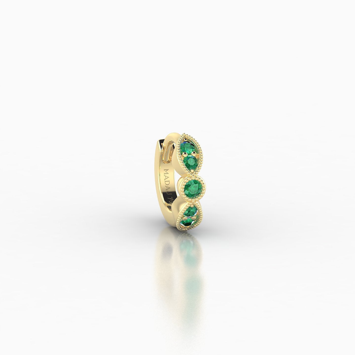 Roma | 18k Yellow Gold 5 mm Emerald Hoop Piercing