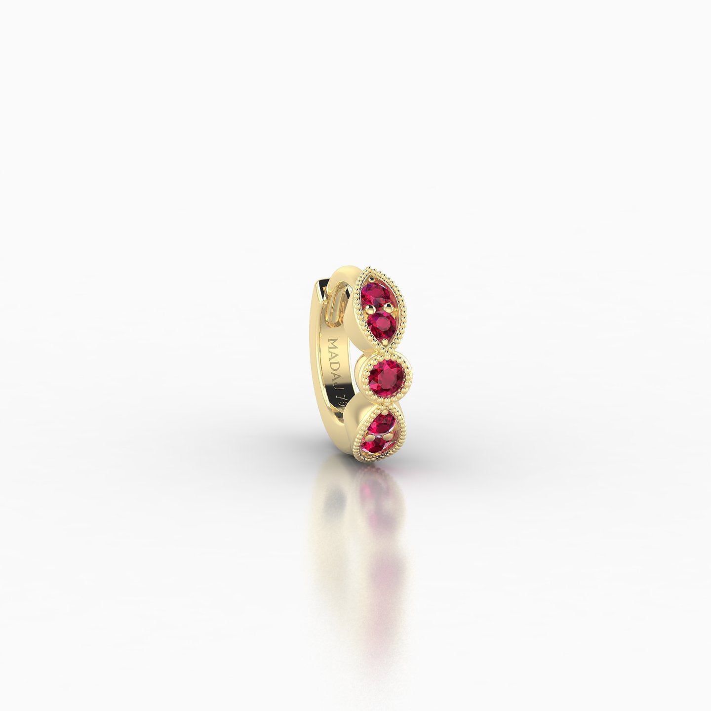 Roma | 18k Yellow Gold 5 mm Ruby Hoop Piercing