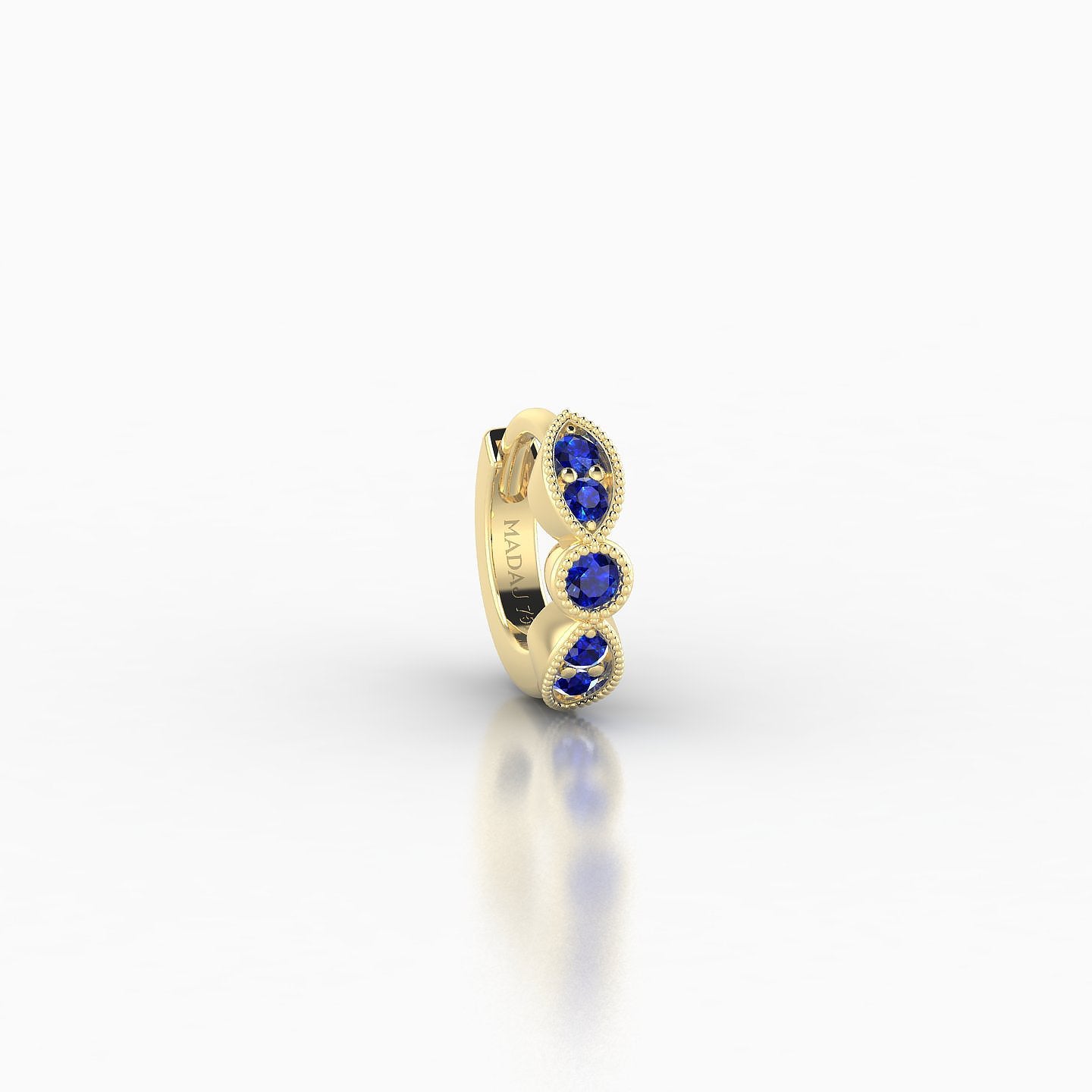 Roma | 18k Yellow Gold 5 mm Sapphire Hoop Piercing