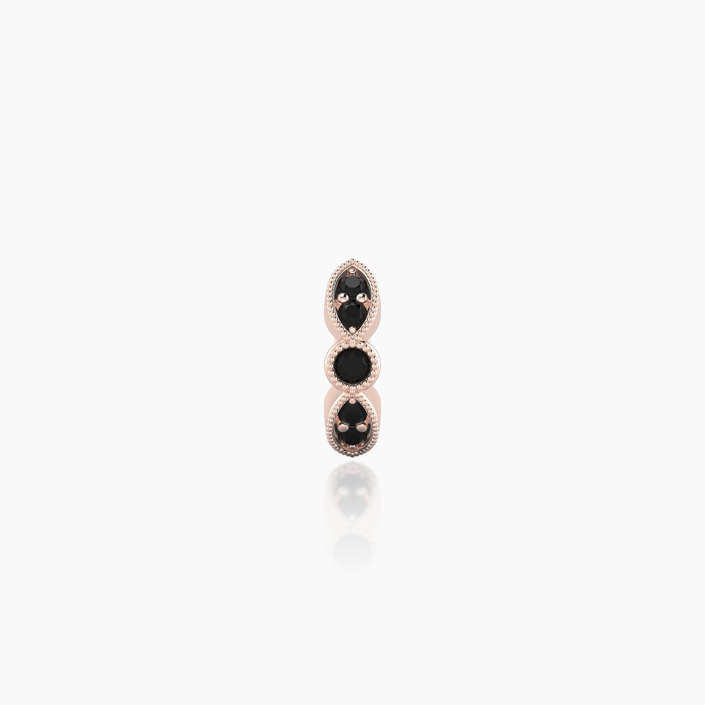 Roma | 18k Rose Gold 5 mm Black Diamond Hoop Piercing