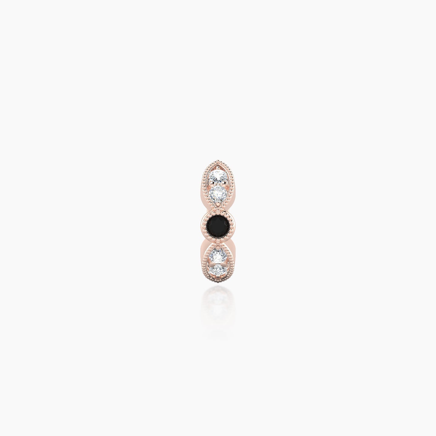 Roma | 18k Rose Gold 5 mm Black Diamond & Diamond Hoop Piercing