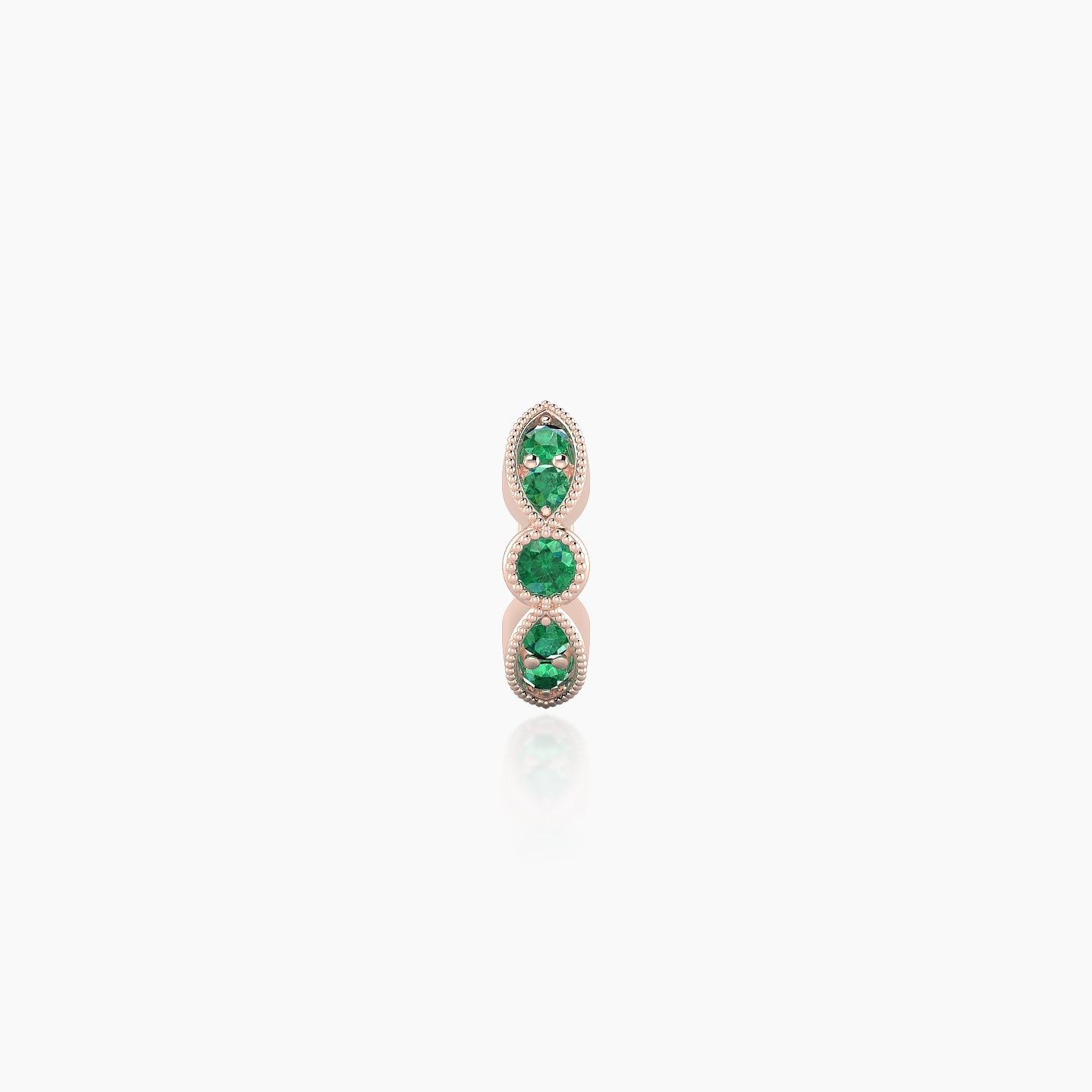 Roma | 18k Rose Gold 5 mm Emerald Hoop Piercing