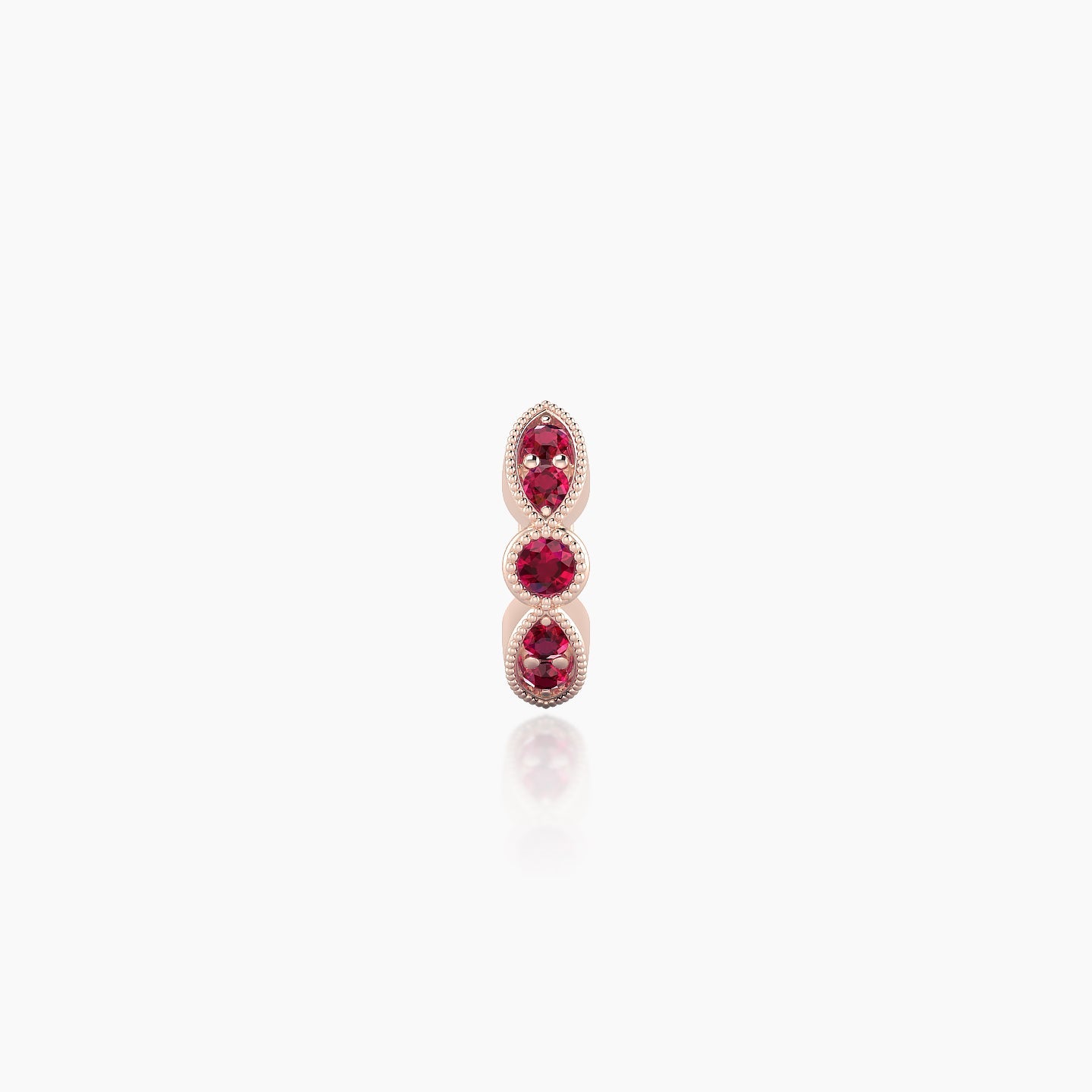 Roma | 18k Rose Gold 5 mm Ruby Hoop Piercing