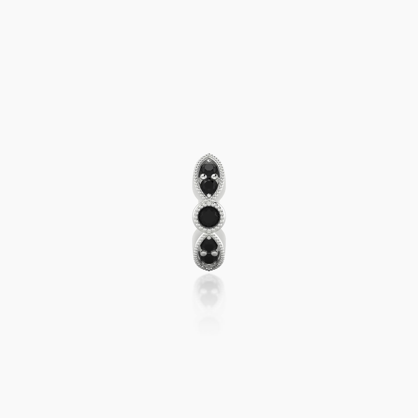 Roma | 18k White Gold 5 mm Black Diamond Hoop Piercing