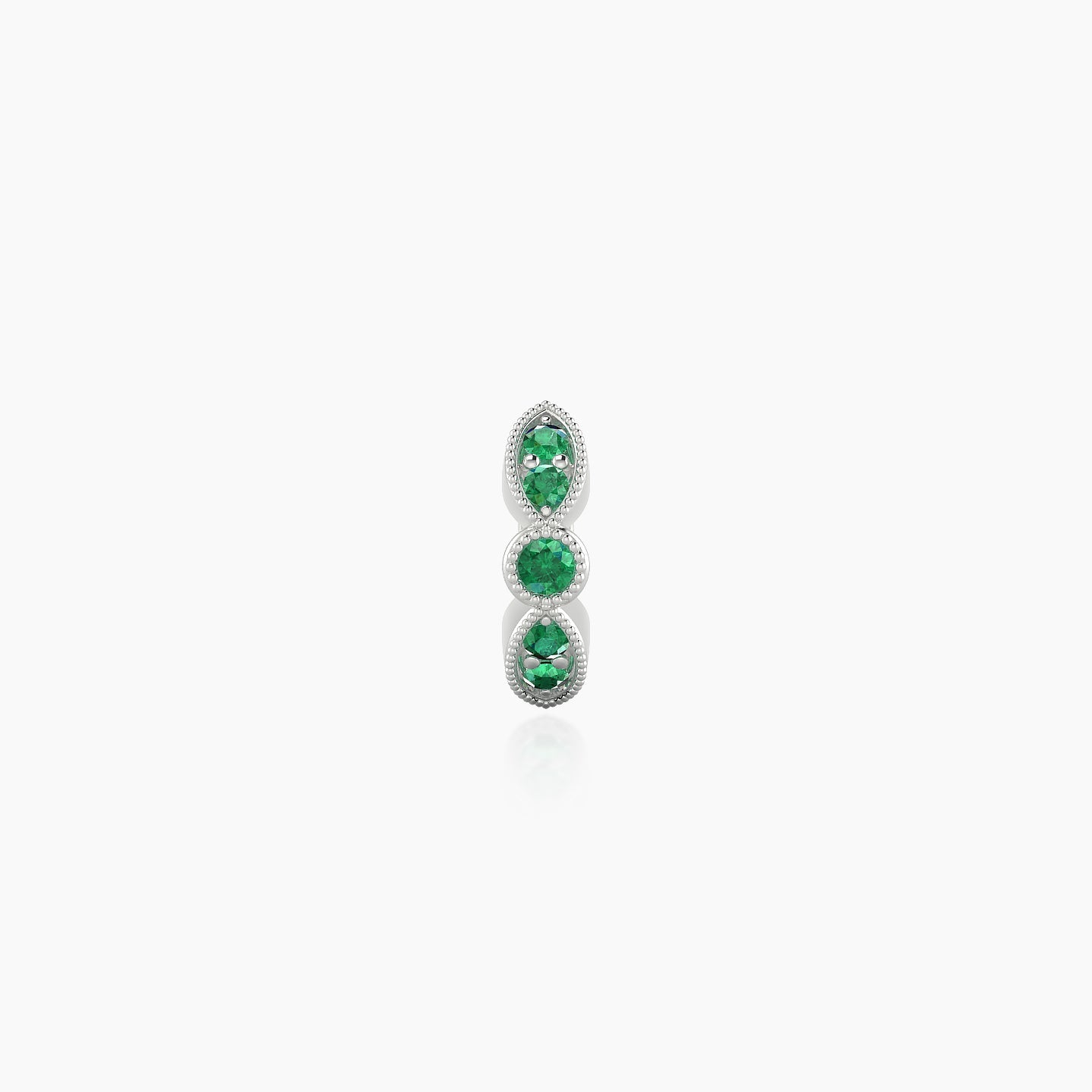 Roma | 18k White Gold 5 mm Emerald Hoop Piercing