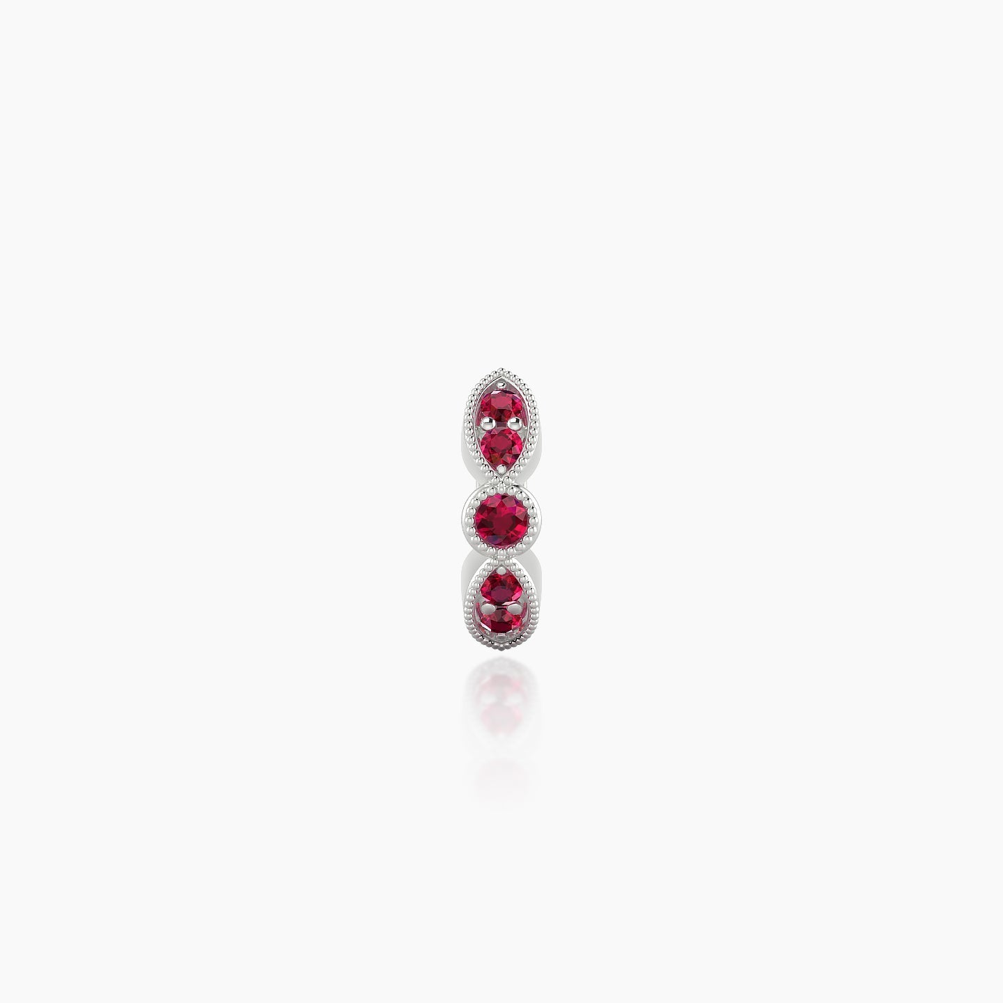 Roma | 18k White Gold 5 mm Ruby Hoop Piercing