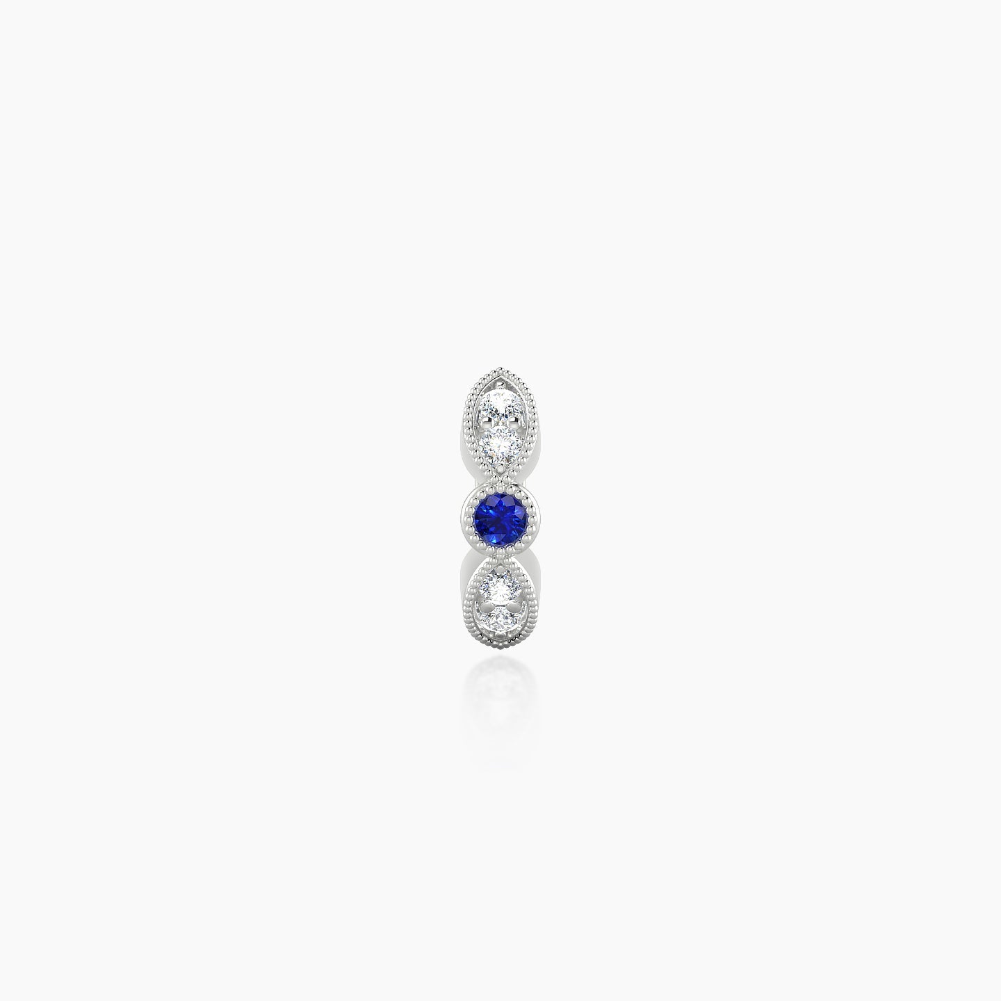 Roma | 18k White Gold 5 mm Sapphire & Diamond Hoop Piercing