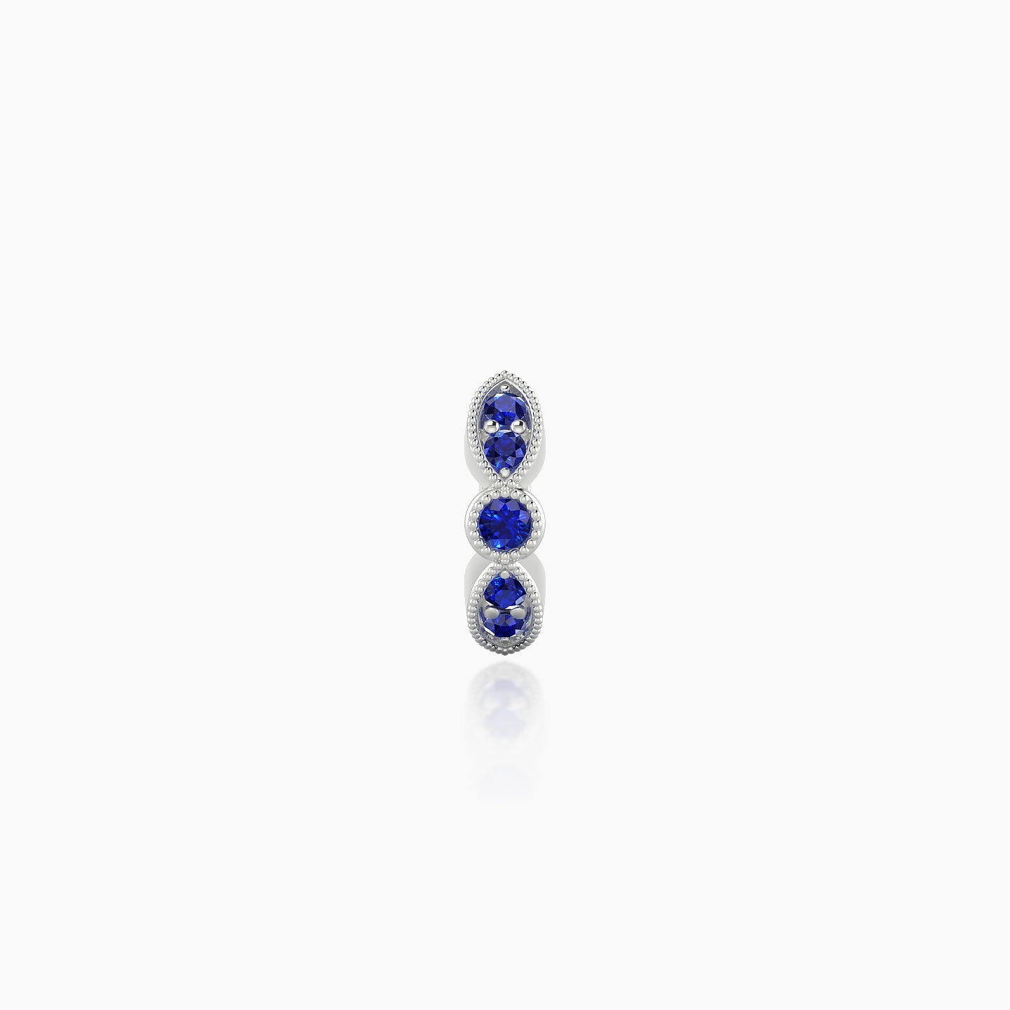 Roma | 18k White Gold 5 mm Sapphire Hoop Piercing