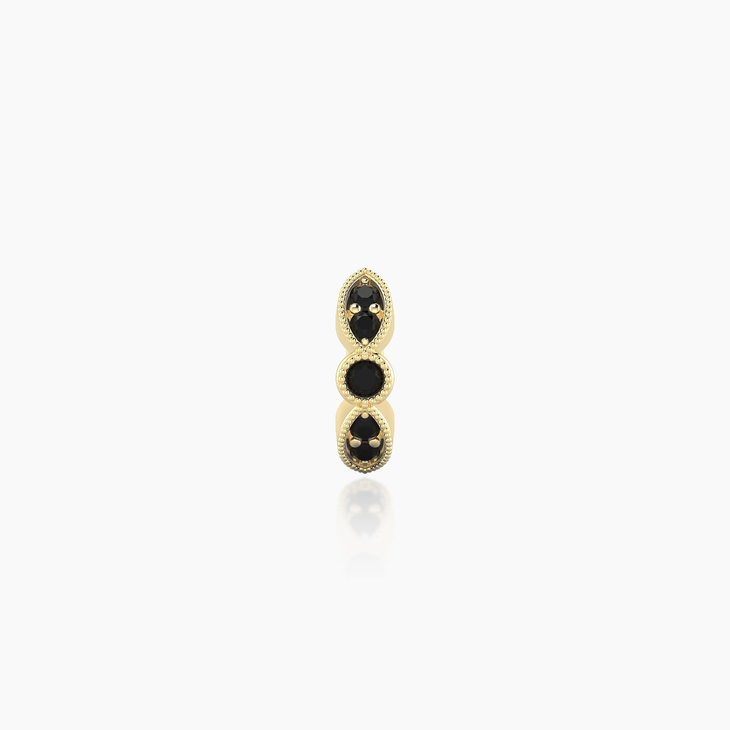 Roma | 18k Yellow Gold 5 mm Black Diamond Hoop Piercing