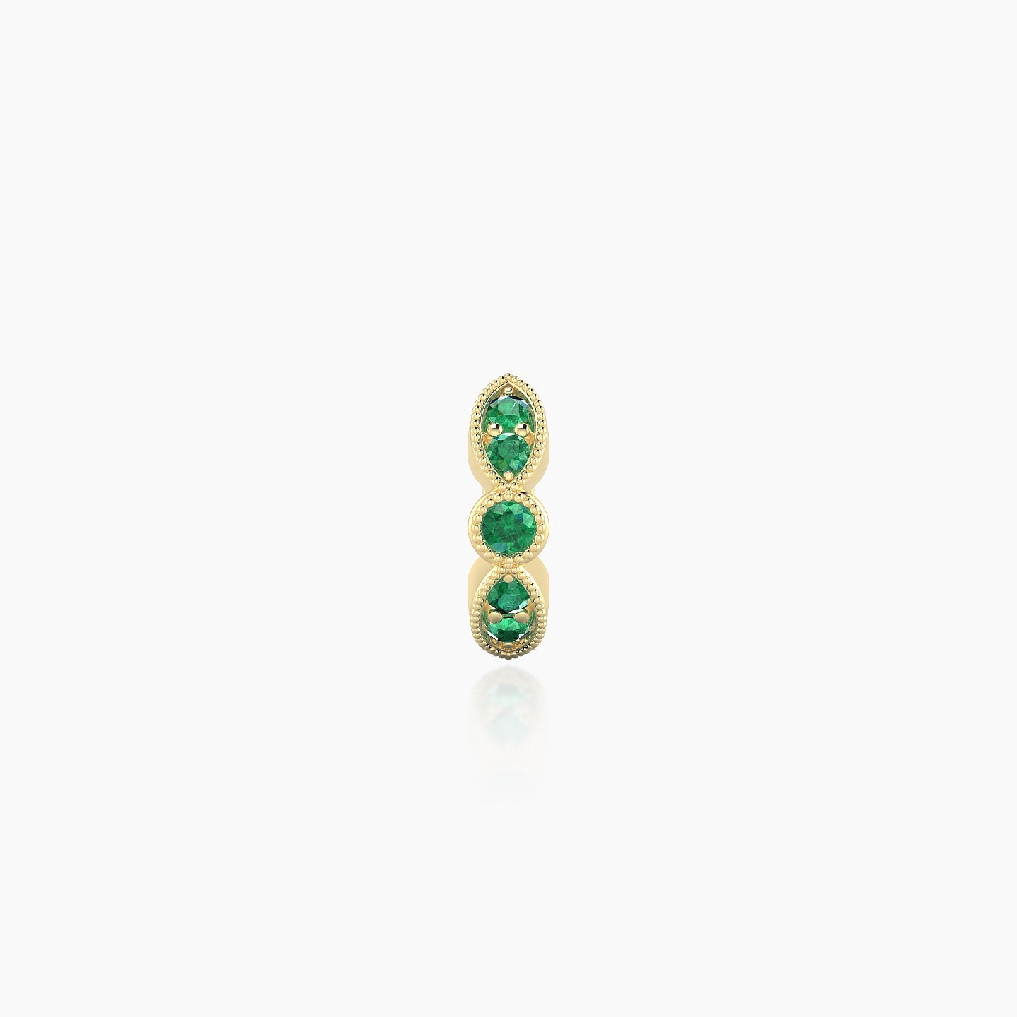 Roma | 18k Yellow Gold 5 mm Emerald Hoop Piercing